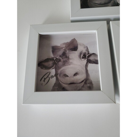 Always Home INT Set 3 White Framed Ready To Hang Small Farmhouse Animal Pictures - Picture 3 of 11